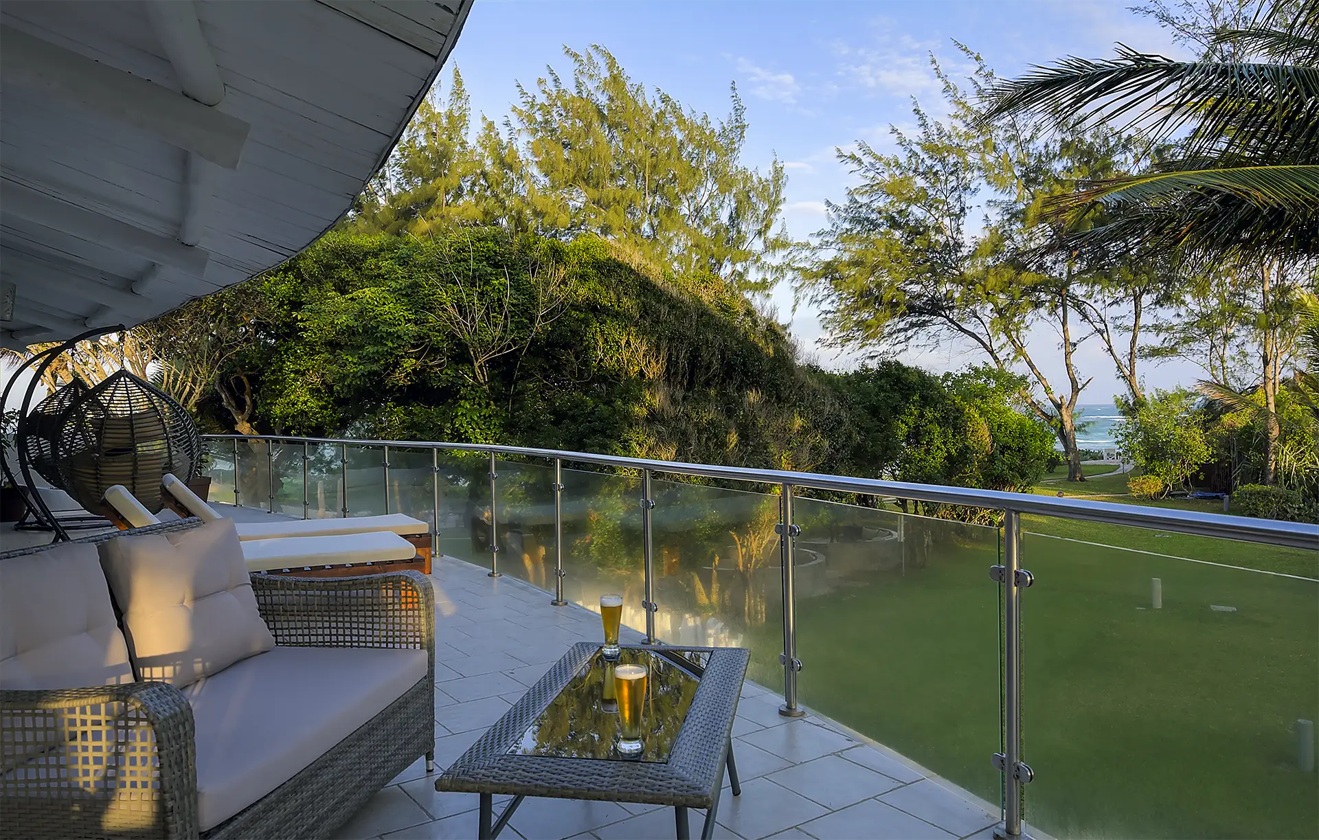 Deluxe Ocean View Suite with private terrace overlooking the Indian Ocean