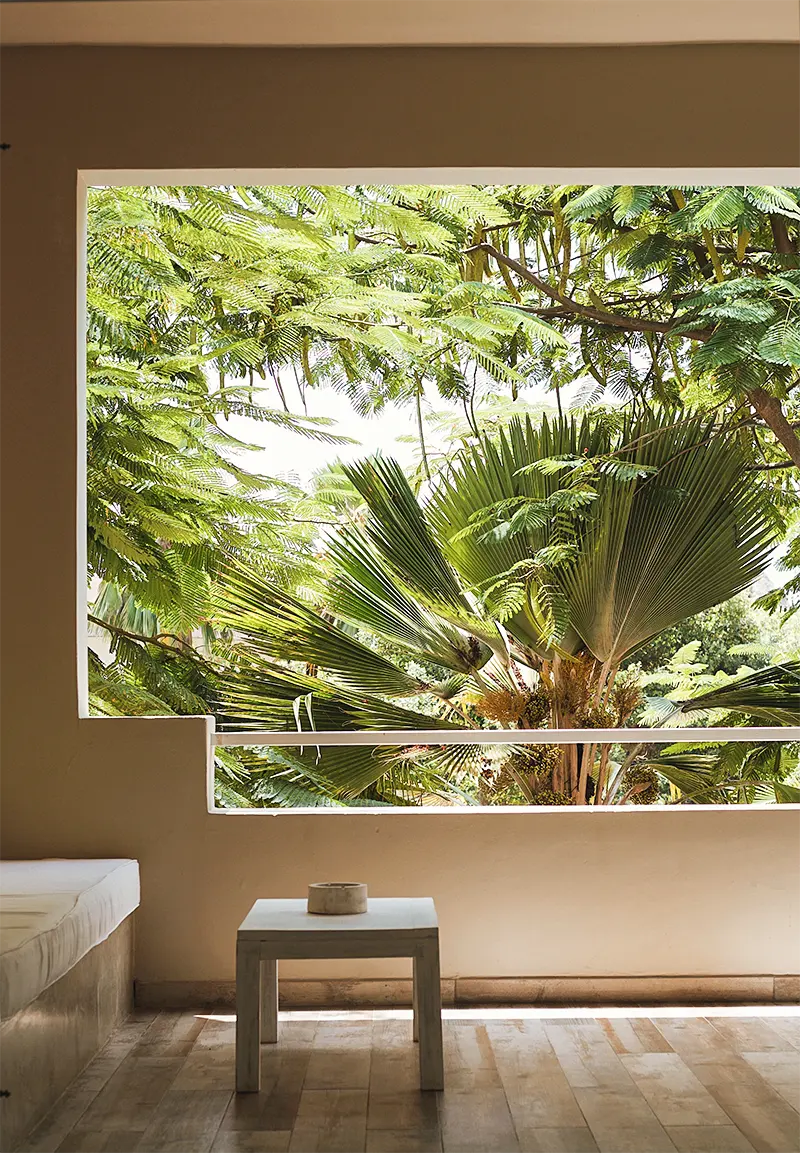 Private terrace overlooking the tropical garden at the Standard Garden View Suite
