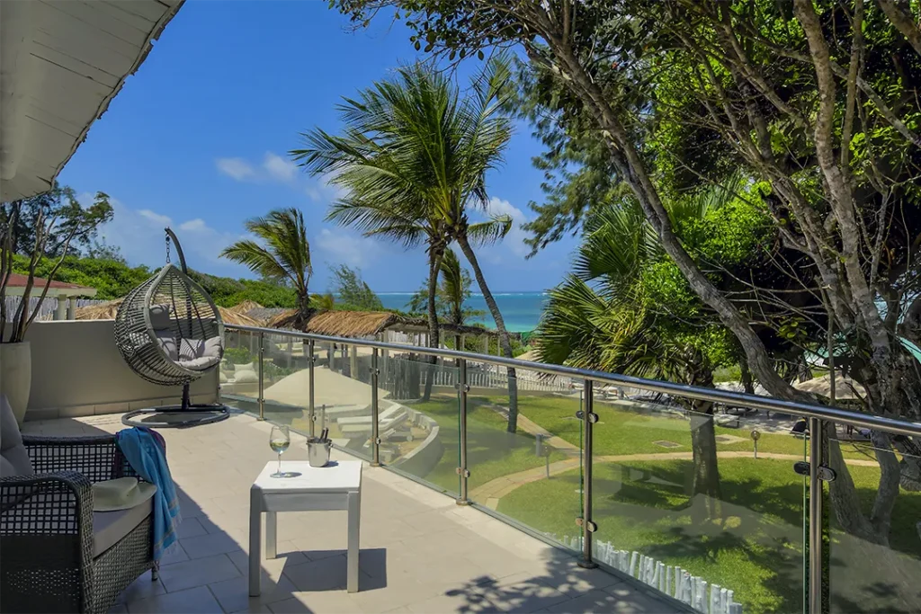 Deluxe Ocean View Suite with private terrace overlooking the Indian Ocean