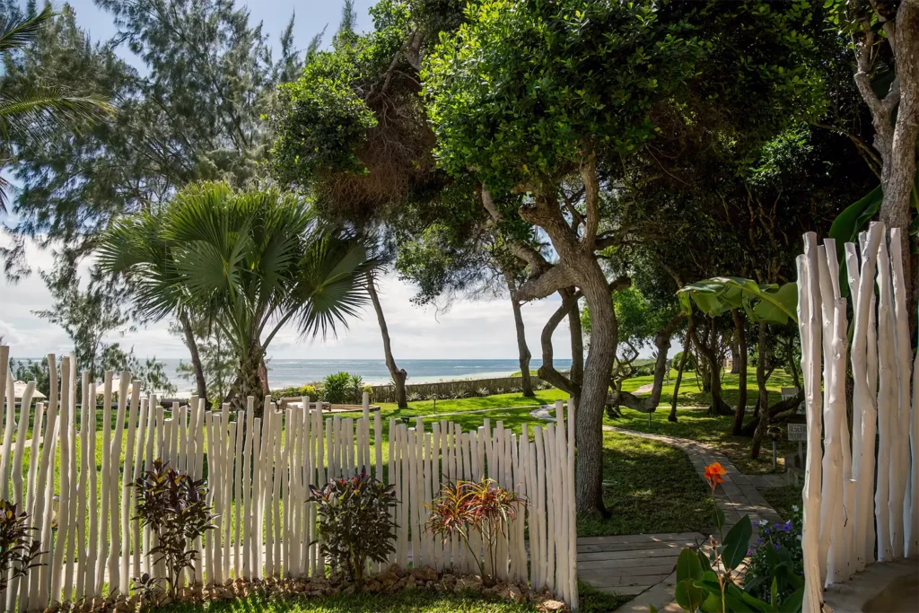 Ocean View Suite surrounded by tropical gardens with views of the Indian Ocean