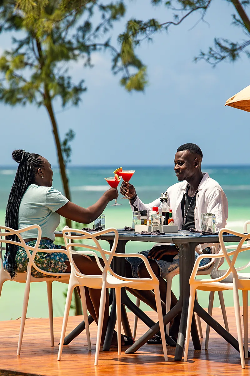 Couple enjoying Kobe Suite Resort Desk restaurant