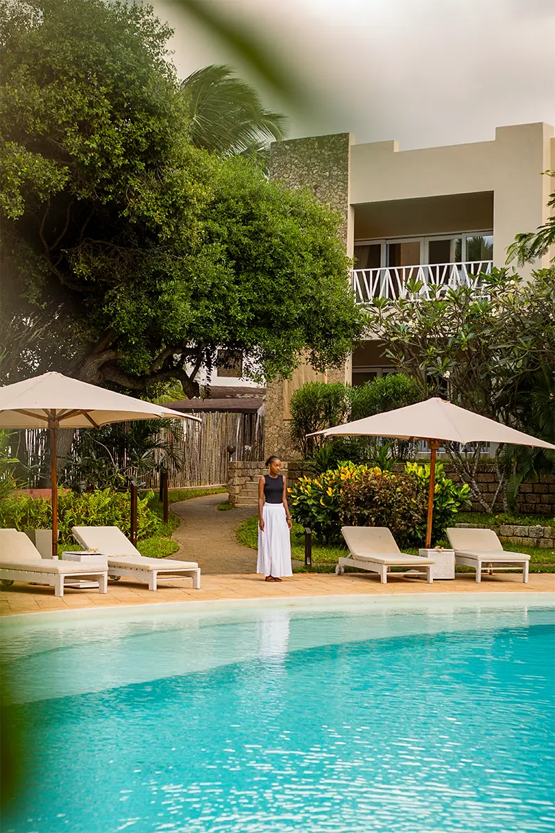 Suites main garden and pool at Kobe Suite Resort